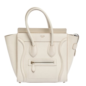 Celine Off White Leather Micro Luggage Tote