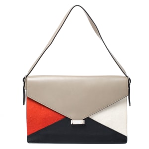Celine Tricolor Leather and Calfhair Medium Diamond Shoulder Bag