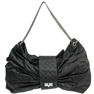 Chanel Black Satin 2.55 Ribbon Shoulder Bag