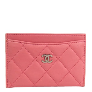 Chanel Pink Matelasse Leather Card Case