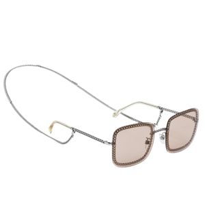 Chanel Silver/Light Brown Clear 4244 Square Sunglasses