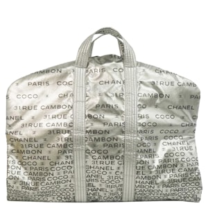 Chanel Silver Nylon 31.Rue Cambon Garment Bag