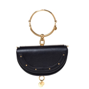 Chloe Black Leather Small Nile Bracelet Minaudiere Crossbody Bag