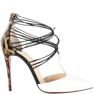Christian Louboutin Multicolor Colorblock Patent Leather Strappy Sandals Size 37