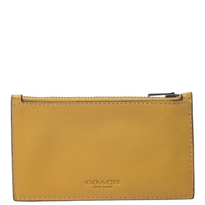 Coach Mustard Leather Card Holder