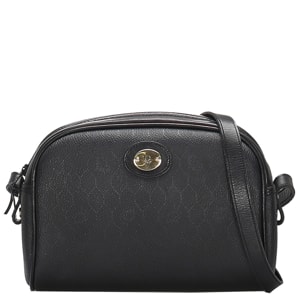 Dior Black Honeycomb Leather Crossbody Bag
