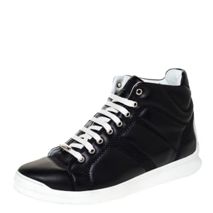 Dior Black Leather Lace High Top Sneakers Size 41