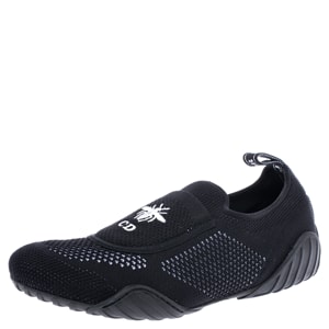 Dior Black Stretch Knit Fabric D-Fence Slip-On Sneakers Size 39.5