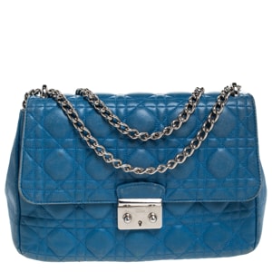 Dior Blue Cannage Leather Miss Dior Shoulder Bag