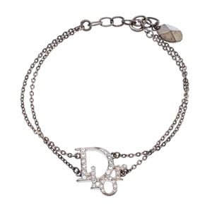 Dior Oblique Crystal Silver Tone Bracelet