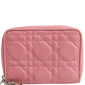 Dior Pink Cannage Leather Lady Dior Wallet