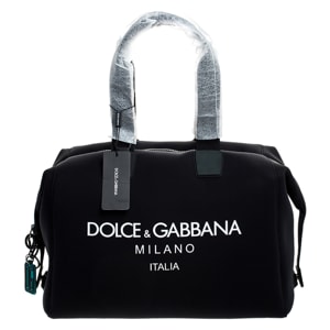 Dolce and Gabbana Black Neoprene Carabiner Clip Holdall Duffle Bag