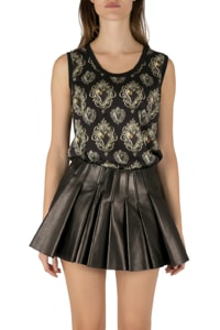 Dolce and Gabbana Black Sacred Heart Printed Cotton Sleeveless Top L