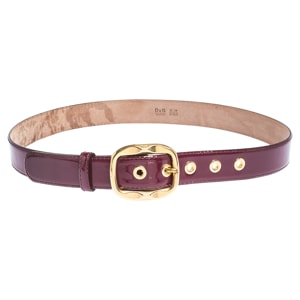 Dolce & Gabbana Burgundy Patent Leather Belt 85CM