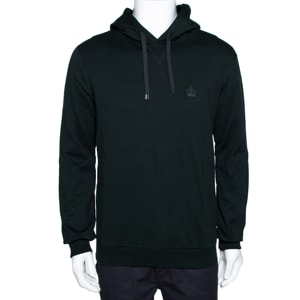 Dolce & Gabbana Green Crown Embroidered Cotton Hoodie L