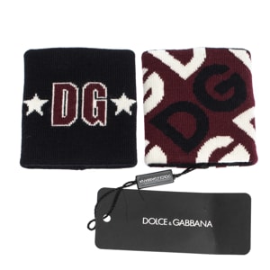 Dolce & Gabbana Multicolor Stretchy Wool DG Mania Wristbands