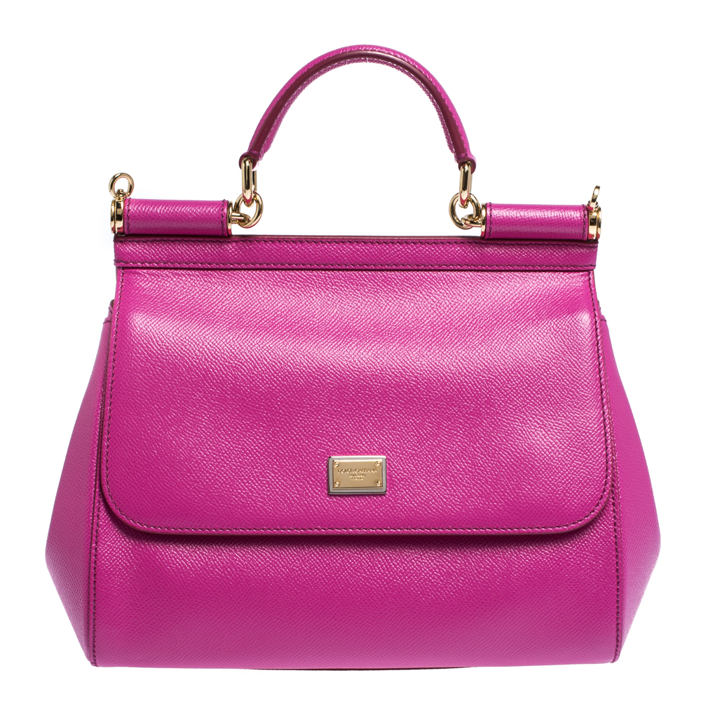 Dolce & Gabbana Pink Leather Medium Miss Sicily Bag