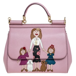 Dolce & Gabbana Pink Leather Medium Viva La Mamma Miss Sicily Bag