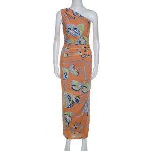 Emilio Pucci Multicolor Printed Jersey One Shoulder Dress S