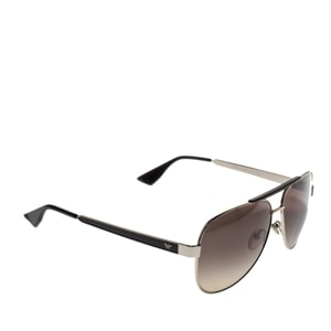 Emporio Armani Silver/Brown Gradient EA9694/S Aviator Sunglasses