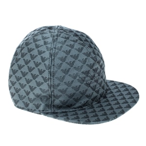 Emporio Armani slate grey monogram logo embroidered baseball cap s