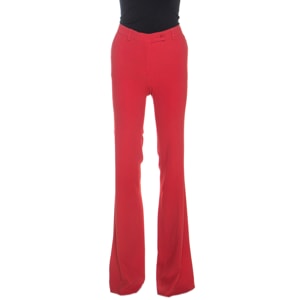 Etro Red Stretch Crepe Wide Leg Palazzo Pants M