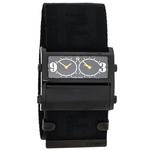 Fendi Black PVD Coated Stainless Steel Zip Code 1170G Women's Wristwatch 45.50 mm