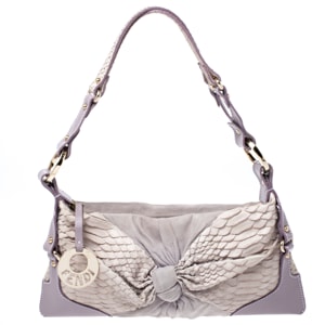 Fendi Lavender Python, Suede and Leather Knot Shoulder Bag