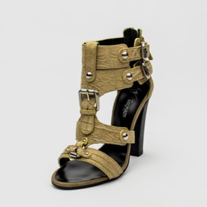 Giuseppe Zanotti For Pierre Balmain Caramel Leather Buckle Strappy Sandals Size 36