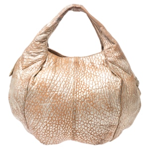 Givenchy Gold/Beige Pebbled Leather Hobo