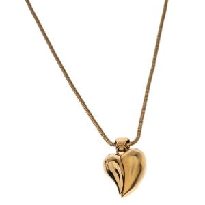 Givenchy Gold Tone Heart Pendant Necklace