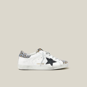Golden Goose Deluxe Brand White Start Leopard Superstar Sneakers Size IT 35