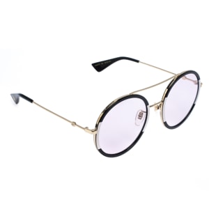 Gucci Black and Ivory / Pink GG0061S Round Sunglasses