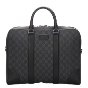 Gucci Black GG Supreme Canvas Business Bag
