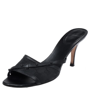Gucci Black Guccissima Canvas Slide Sandals Size 40