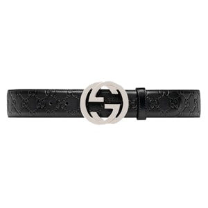 Gucci Black Guccissima Leather Belt Size 85CM