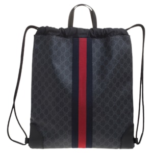 Gucci Charcoal Soft GG Supreme Canvas Drawstring Backpack