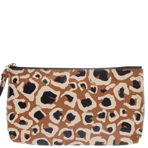 Gucci Leopard Pattern PVC Bamboo Pouch