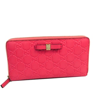 Gucci Light Pink Guccissima Leather Zip Around Wallet