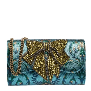 Gucci Multicolor Brocade Fabric Embellished Broadway Shoulder Bag