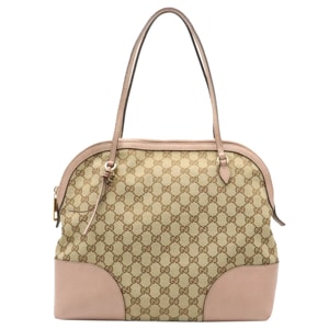 Gucci Pink/Beige Bree Guccissima Leather Shoulder Bag