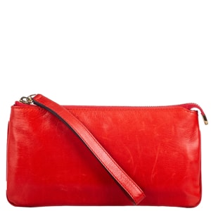 Gucci Red Leather Wristlet Clutch