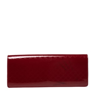 Gucci Red Microguccissima Patent Leather Broadway Clutch