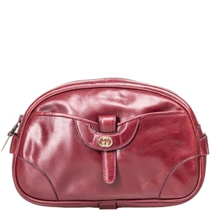 Gucci Red Vintage Leather Clutch Bag