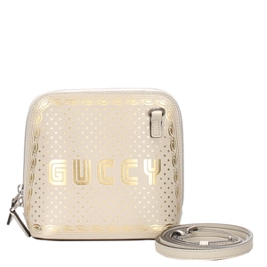 Gucci White Leather Mini Guccy Crossbody Bag