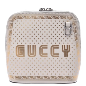 Gucci White Leather Moon Steller Mini Guccy Crossbody Bag