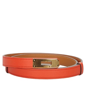 Hermes Orange Epsom Leather Kelly Belt