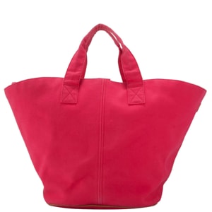 Hermes Pink Canvas Beach Tote Bag