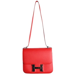 Hermes Red Leather Constance Shoulder Bag