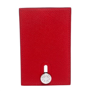 Hermes Rouge Indien Epsom Leather Luggage Name Tag